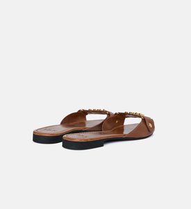 Leather Open-toe Slippers