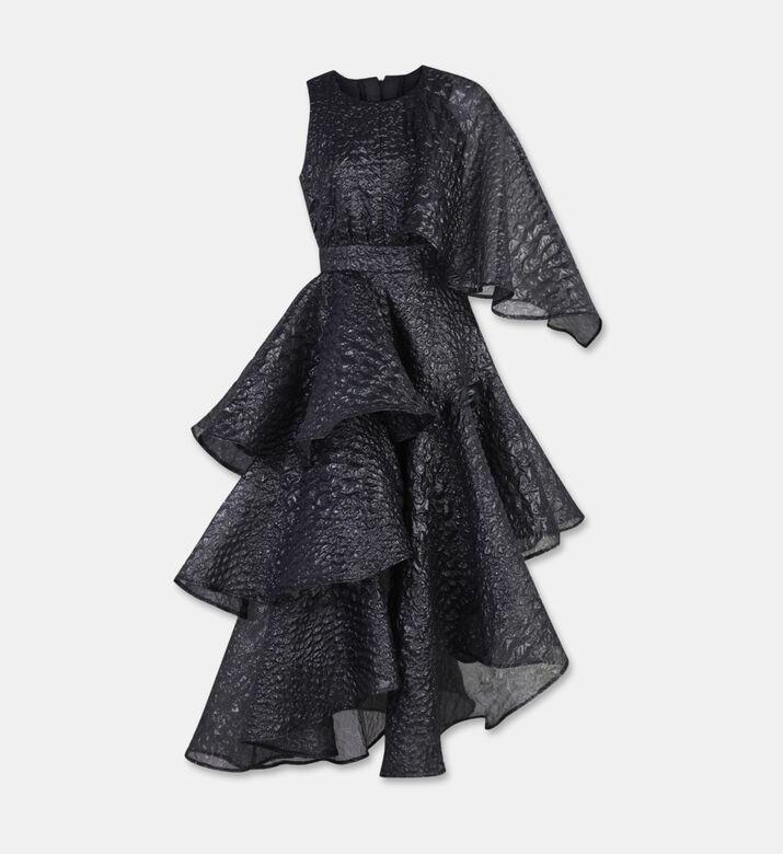 Poca and Poca Asymmetrical Layered Flared Dress, Packshot View