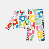 Floral Logo Printed Fleece Tracksuit