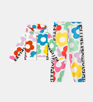 Floral Logo Printed Fleece Tracksuit