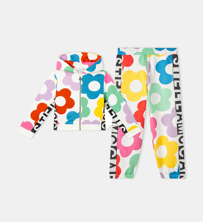 Floral Logo Printed Fleece Tracksuit