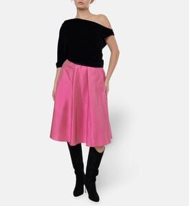 Blue For Burgundy Draped One-shoulder Top, Model View