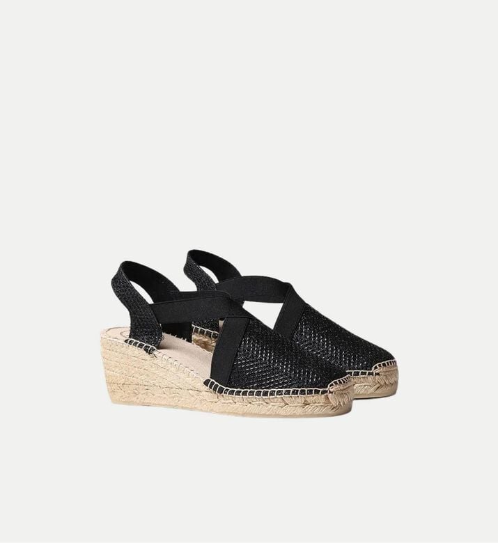 Toni Pons Triton Shimmery Cotton Blend Mid-wedge Espadrille, Black, Eu-41, Packshot View