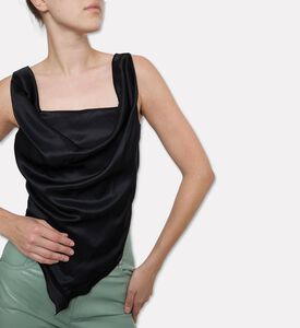 Nanushka Petra Sleeveless Satin Top, Model View