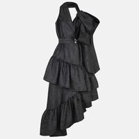 Oversized Bow Detail Shoulder Dress