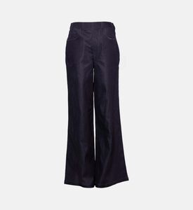 High-rise Wide-leg Denim Pants