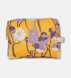 Karma on the Rocks Kiku Mustard Flora-print Medium Pouch, Packshot View