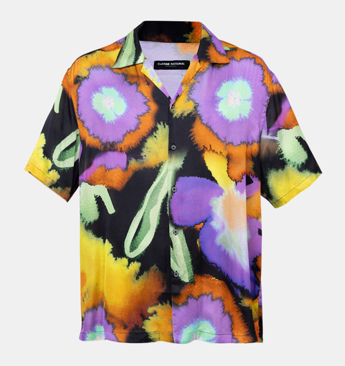 Tropical-print Button-down Shirt