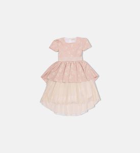 فستان واسع مزين بأزهار بياقة مربعة