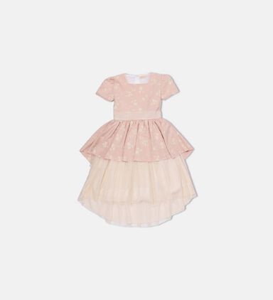Floral Square-neck Flared Dress