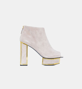 Velma Suede Platform Peep Toe Heeled Ankle Boots