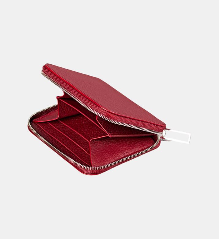 Camille Fournet Taurillon Small Zip Wallet, Burgundy, Packshot View