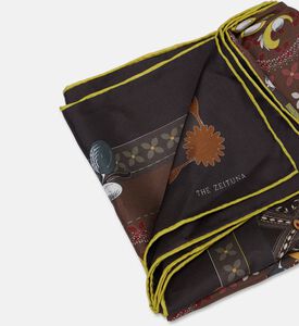 The Zeituna Sacred Hour Silk Brown Tapestry Square Scarf, Packshot View