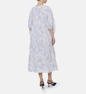 فستان ساماتيرا فضفاض بطول متوسط بطبعة