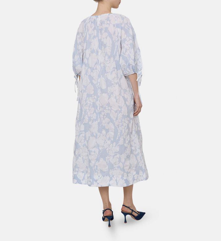 فستان ساماتيرا فضفاض بطول متوسط بطبعة