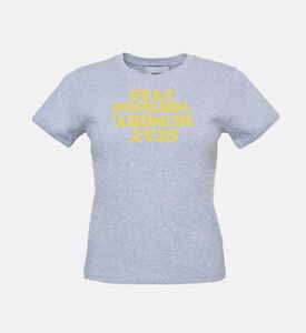 تيشيرت قطن بطبعة جملة معبرة