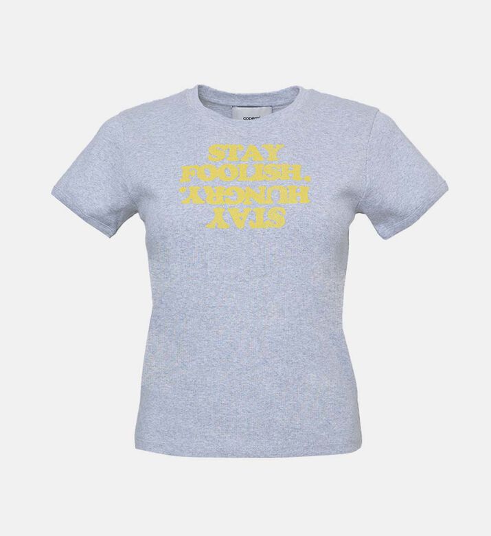 تيشيرت قطن بطبعة جملة معبرة