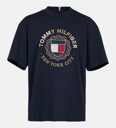 Roundal Golden Logo-embroidery T-shirt