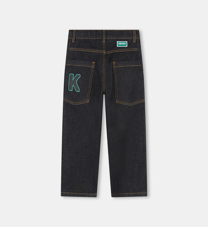 Back Embroidered Logo Denim Pant