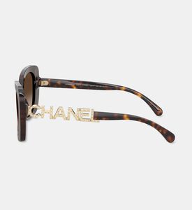 Chanel Crystal-embellished Square Sunglasses, Terracotta, Packshot View