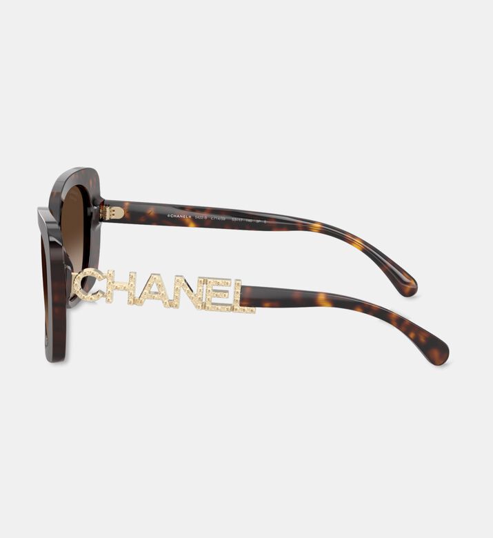 Chanel Crystal-embellished Square Sunglasses, Terracotta, Packshot View