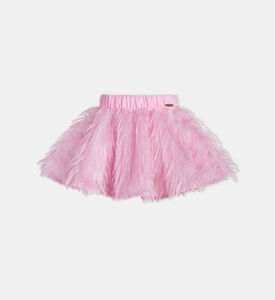 تنورة غامضة بريش للبنات