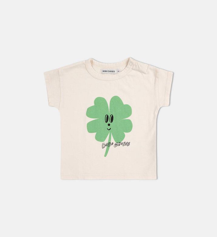 Bobo Choses Four-leaf Clover-print Shoulder Snaps Short-sleeve T-shirt, Packshot View