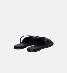 Leather Knotted Sabot Slides