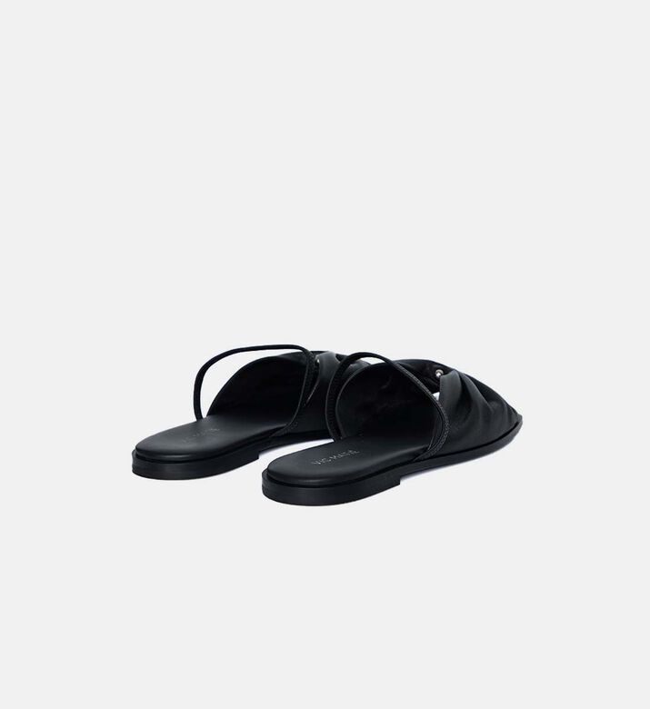 Leather Knotted Sabot Slides