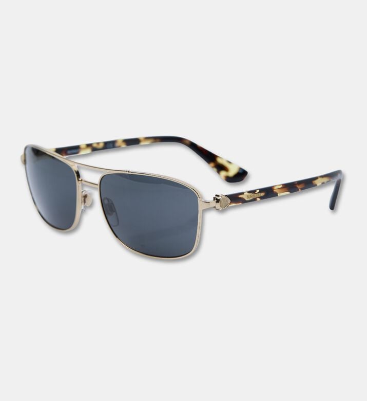 Burberry Logo-detail Double Bridge Textured Aviator Sunglasses 60, Packshot View