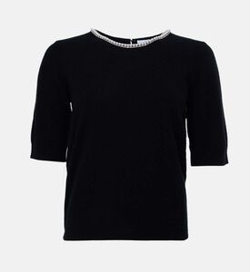 Weill Knit Pearl-embellishment Round Neck Top, Packshot View