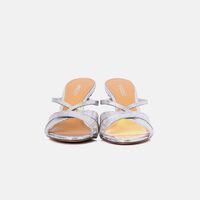 Metallic Heeled Mules