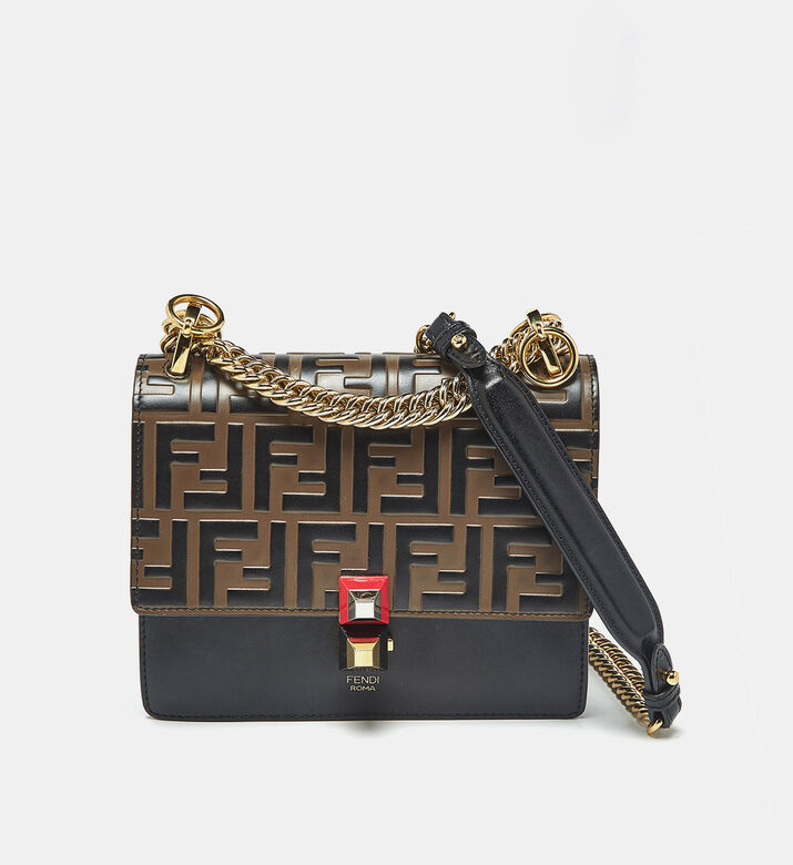 Fendi Preowned Fendi Black-brown Small Kan Shoulder Bag, Packshot View