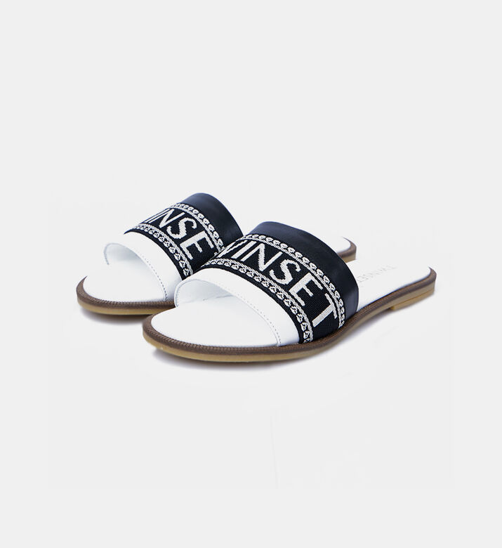 Embroidered-logo Flat Slippers