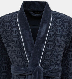 Philip Plein All-over Logo-print Bath Robe, Grey, S-m, Packshot View