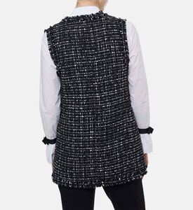 Weill Tweed Sleeveless V-neck Vest, Model View