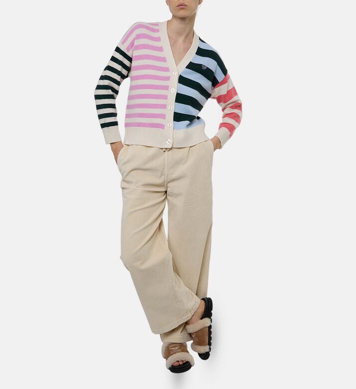 Maison Labiche Glizieres Multi-stripe Cardigan, Model View