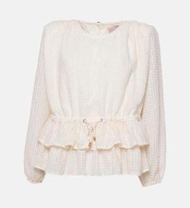 Poca and Poca Ruffle Detail Long-sleeve Top, Grey, Xs, Packshot View