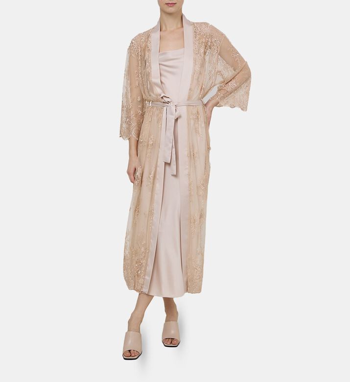 Darling Lace-trim Nightgown With Robe