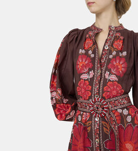 فستان جيجي مزدان برسوم قصير