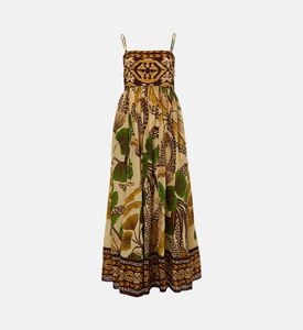 Foliage Sketch Tropical-print Maxi Dress Foliage Sketch Tropical-print Maxi Dress