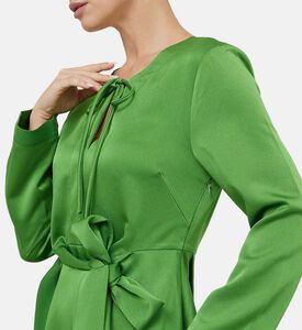 فستان ميدي بحزام ورقبة مربوطة