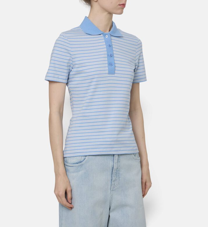Samsoe Horizontal Striped Polo Shirt, Model View