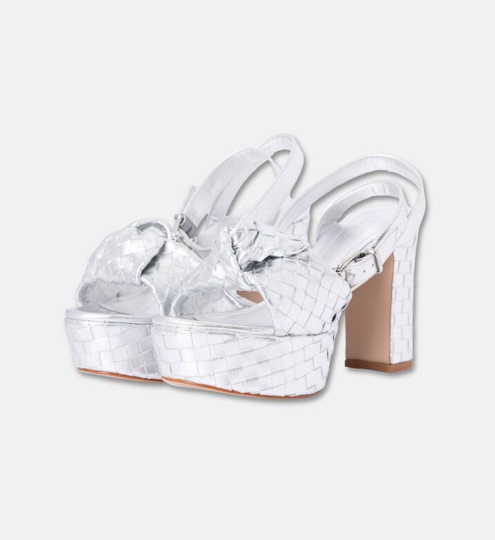 Schutz Shoes Sand Mestico Trisset, Silver, Eu-38, Packshot View