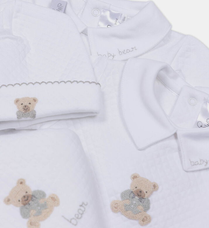 Bear Pattern Dungarees 4-piece Ser