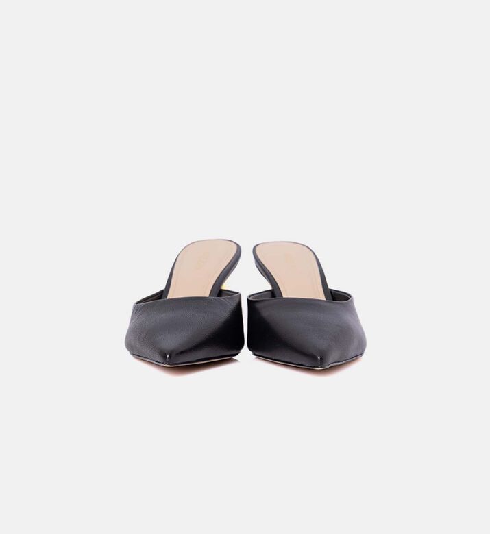 Leather Sculptural Heel Mules