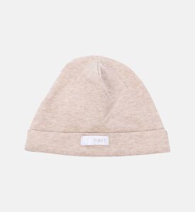 My First Collection Embroidered Crown Hat, Beige, Packshot View