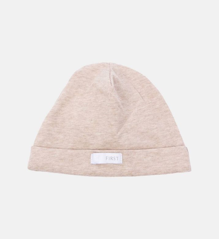 My First Collection Embroidered Crown Hat, Beige, Packshot View