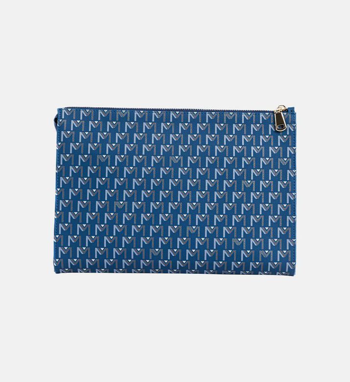 Maya.M Logo-pattern Vegan Ipad Pouch, Blue, Packshot View