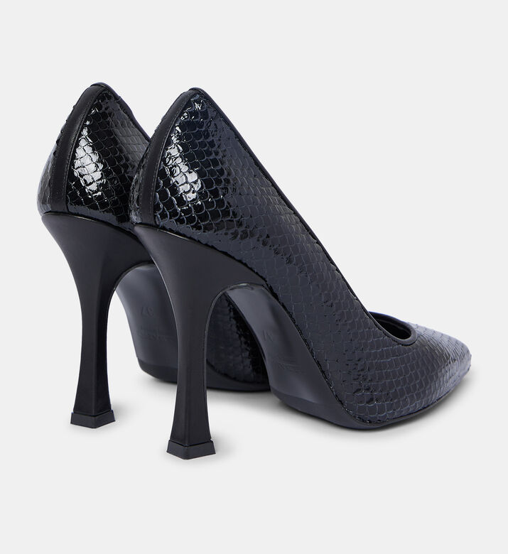 High Heel Python Leather Pumps